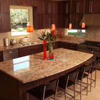 KAHVERENGİ RENK GRANİT MUTFAK TEZGAHI