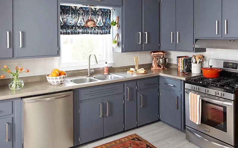 Mat Gri Mutfak Dolabı